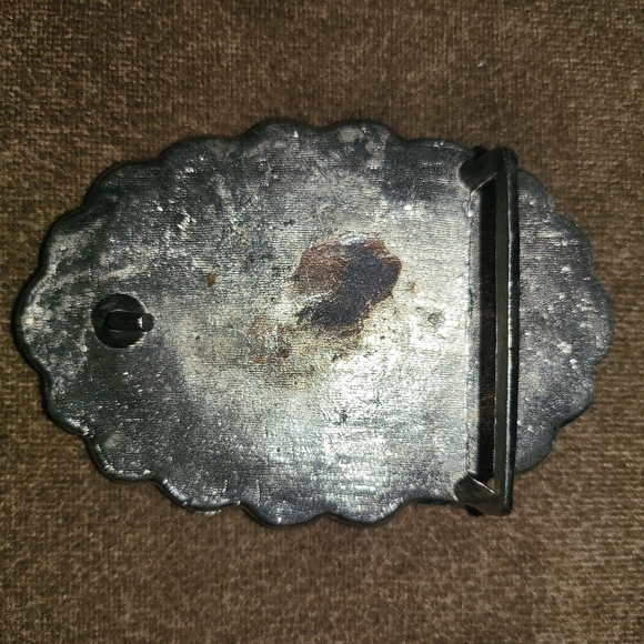 VINTAGE NAVAJO TURQUOISE,  STERLING SILVER BELT BUCKLE!​ - Picture 2 of 4